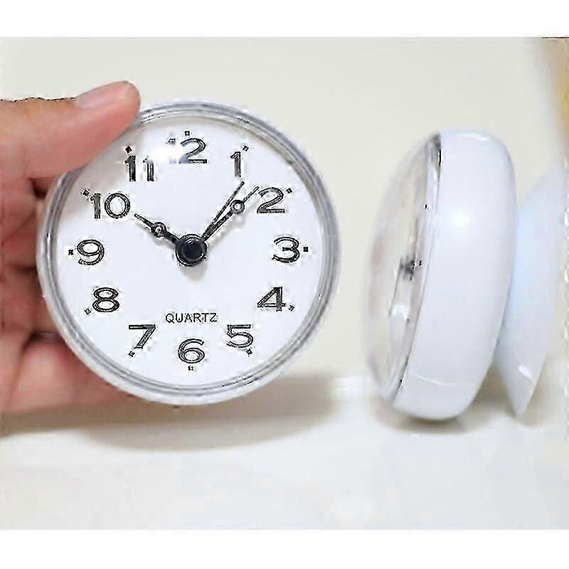 Waterproof Bathroom Wall Clock Small Kitchen Wall Watch Suction Cup Small Clock Clock