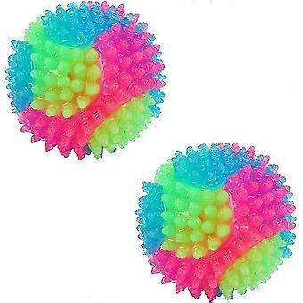 Dog Ball Flash Glowing Dog Ball Color-changing Bounce Dog Flash Play Ball Jumping Dog Ball Interactive Ball Dog Toy Puppy Cat Moving Ball (2ps Spike B