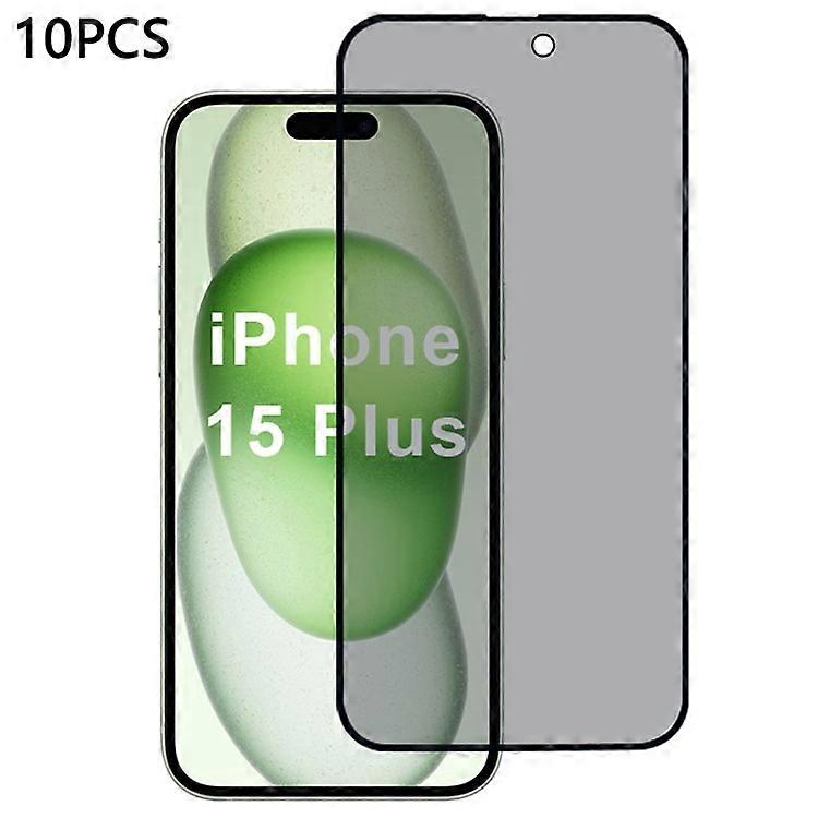 10Pcs / Pack Compatible For iPhone 15 Plus Screen Protector 28-Degree Anti Spy 2.5D Silk Printing Film