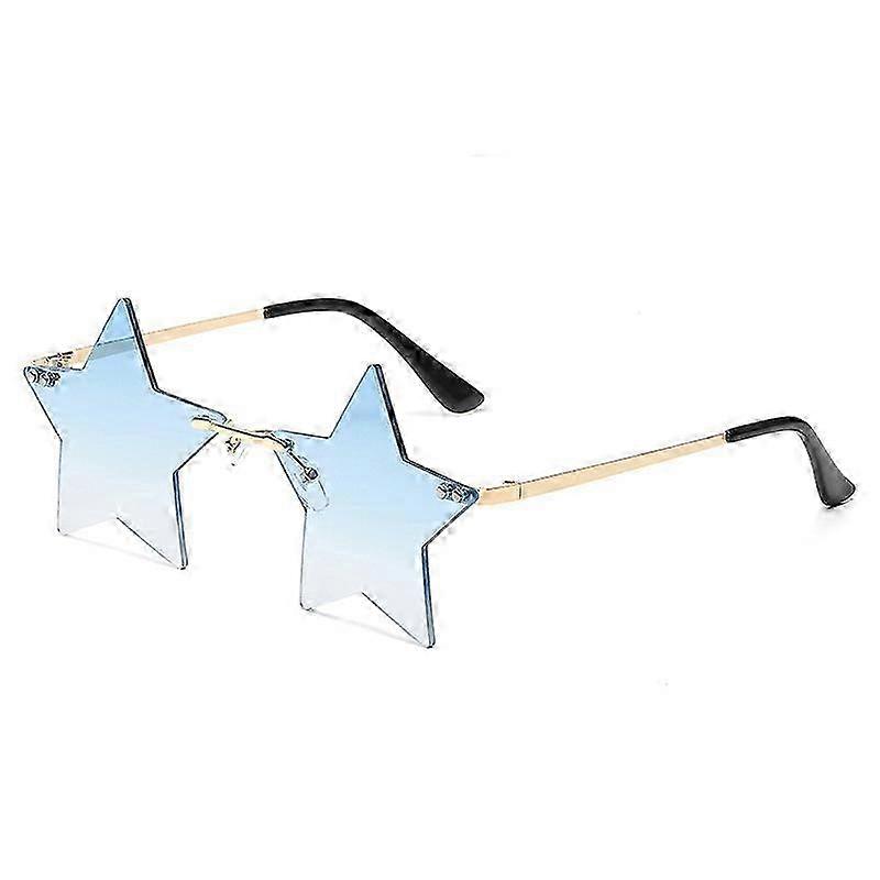 1 par stjerneformede motebriller for fester i gradientblå fargedesign som passer til forskjellige anledninger