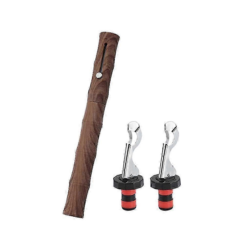 Bamboo Pattern Piston Style Air Pressure Bottle Opener Set