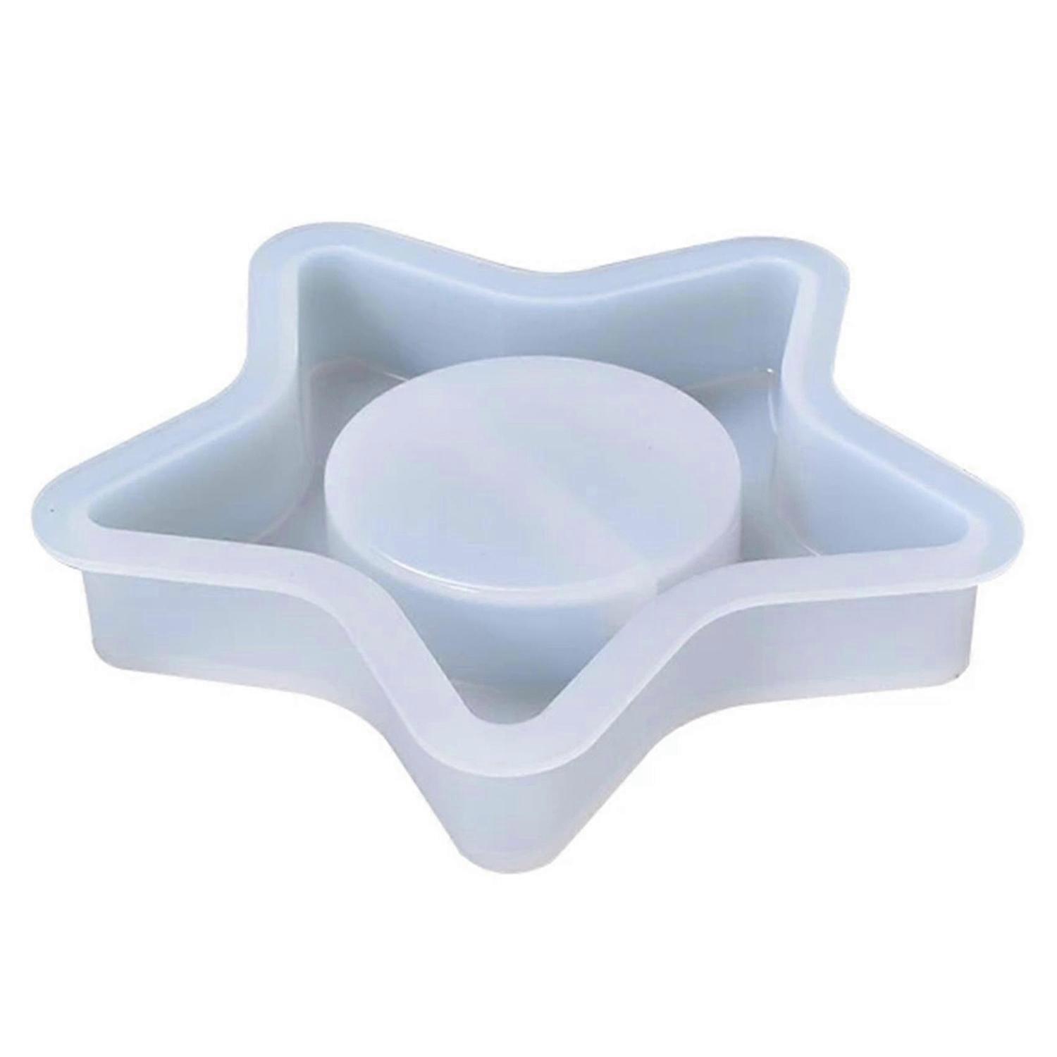 Crystal Epoxy Mold DIY Drop Glue Irregular Five-Pointed Star Candlestick Table Storage Decoration S