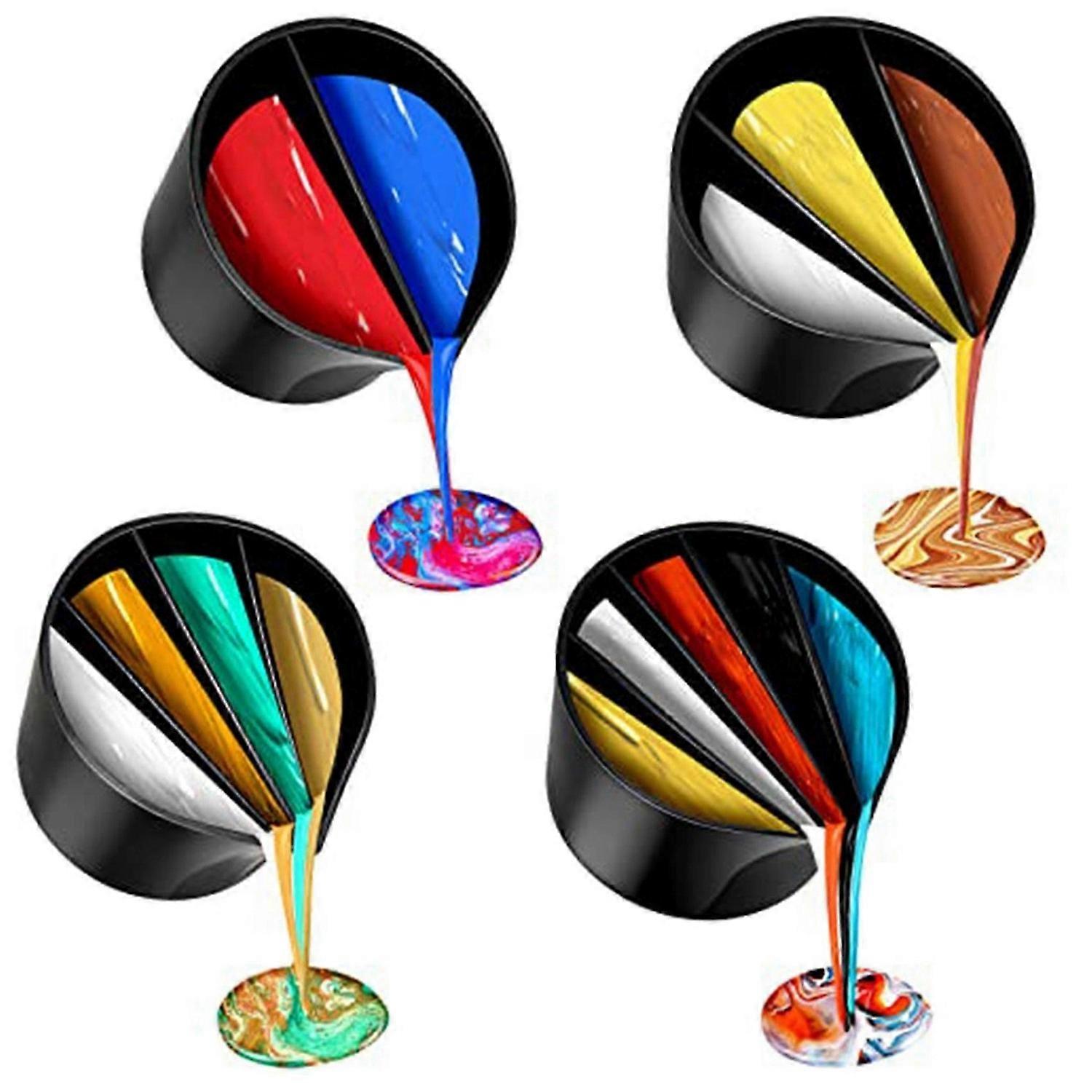 1 Set Split Cups for Paint Pouring Silicone Pour Cup Bundle Multi Channel Paint Pouring Tools for D