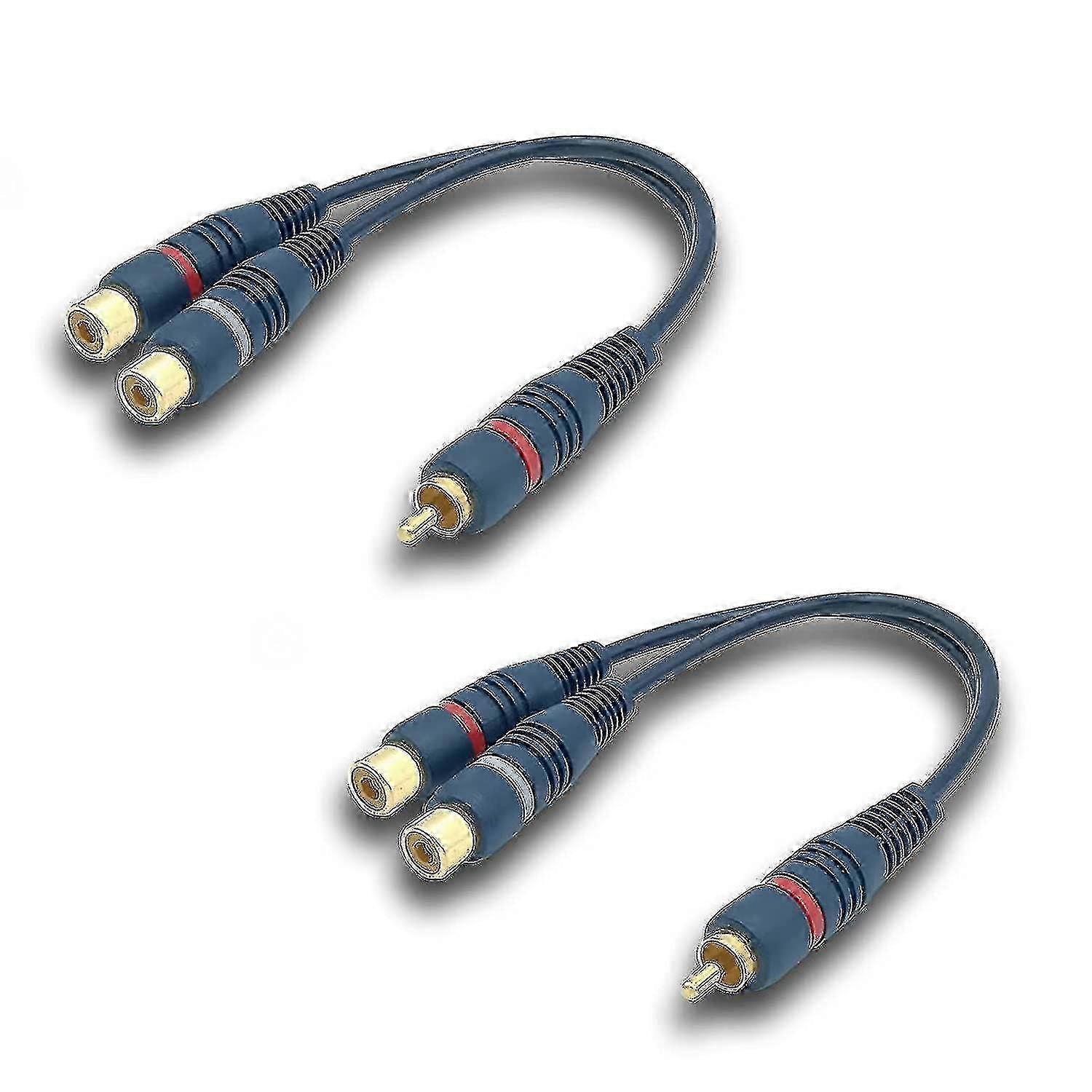 RCA Audio Splitter Y Cable 1M to 2F, 15cm 2-Pack Blue - CE