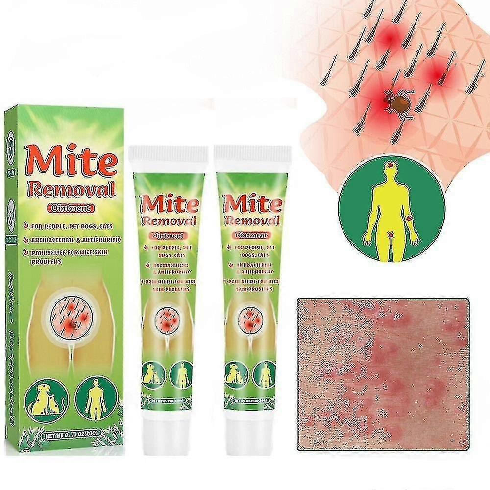 2pcs宠物用除螨止痒霜，抗菌通用快速有效软膏20g