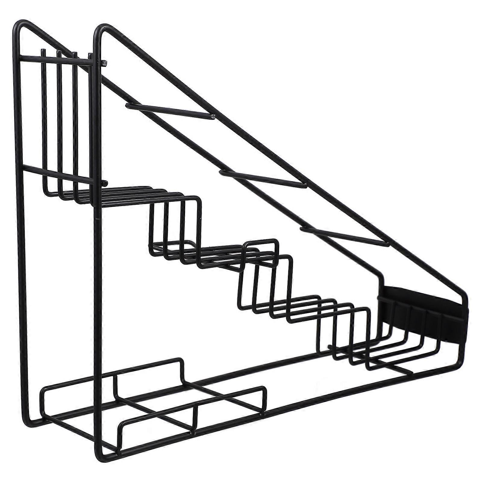 Robust Steel Bottle Shelf, Designed for Streamlined Organization in Coffee Shops