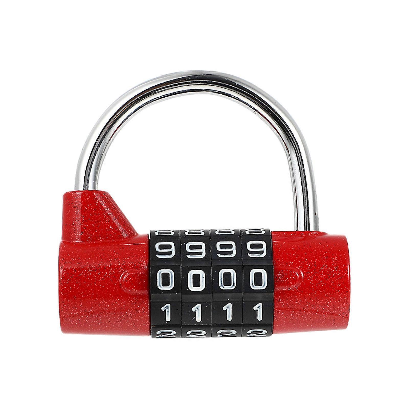 Password Lock 4 Combination Lock for School Safety Red Zinc Alloy