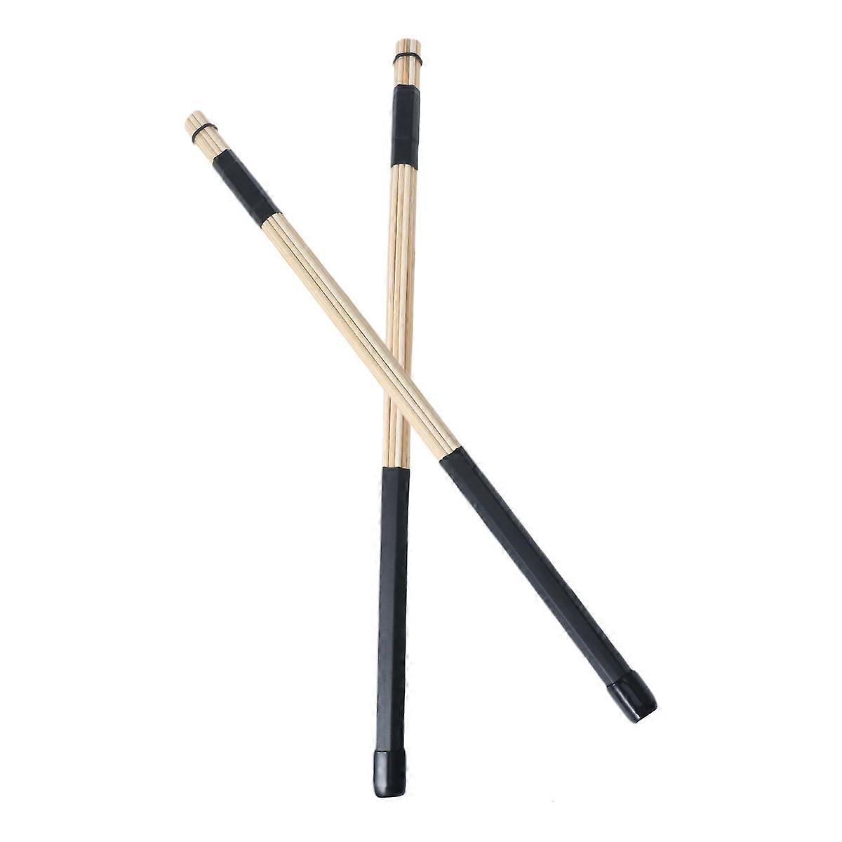 Jazz Drum Brush Sticks Bamboo Rod Shape For Musicians Jazz Performance 40CM X 1.5CM X 1.5CM Black 2Pcs