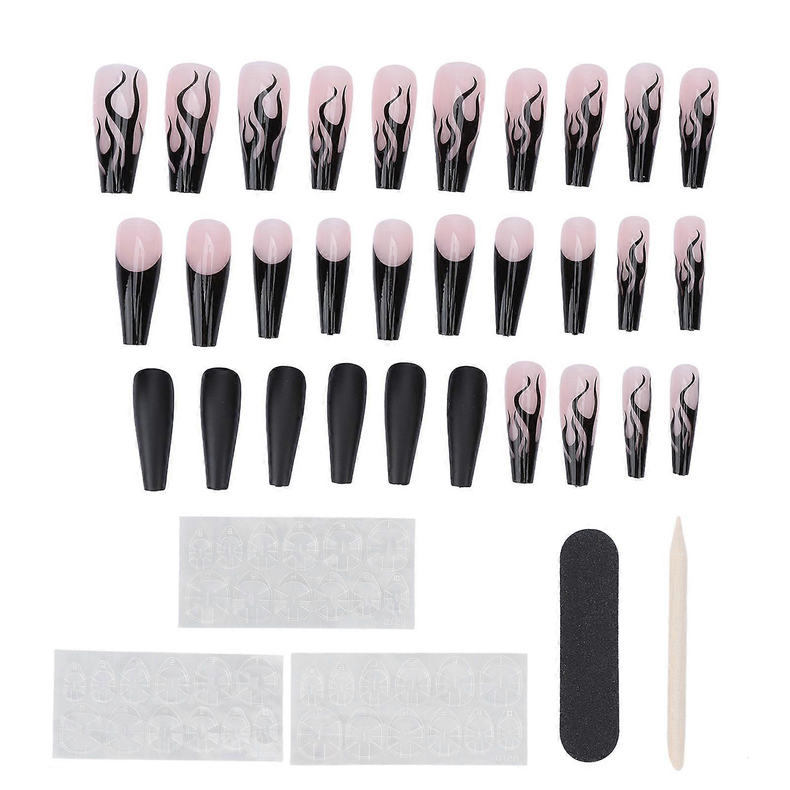 2025 Latest Model False Nails Long Coffin Shaped Ballerina Press On Nail Full ...