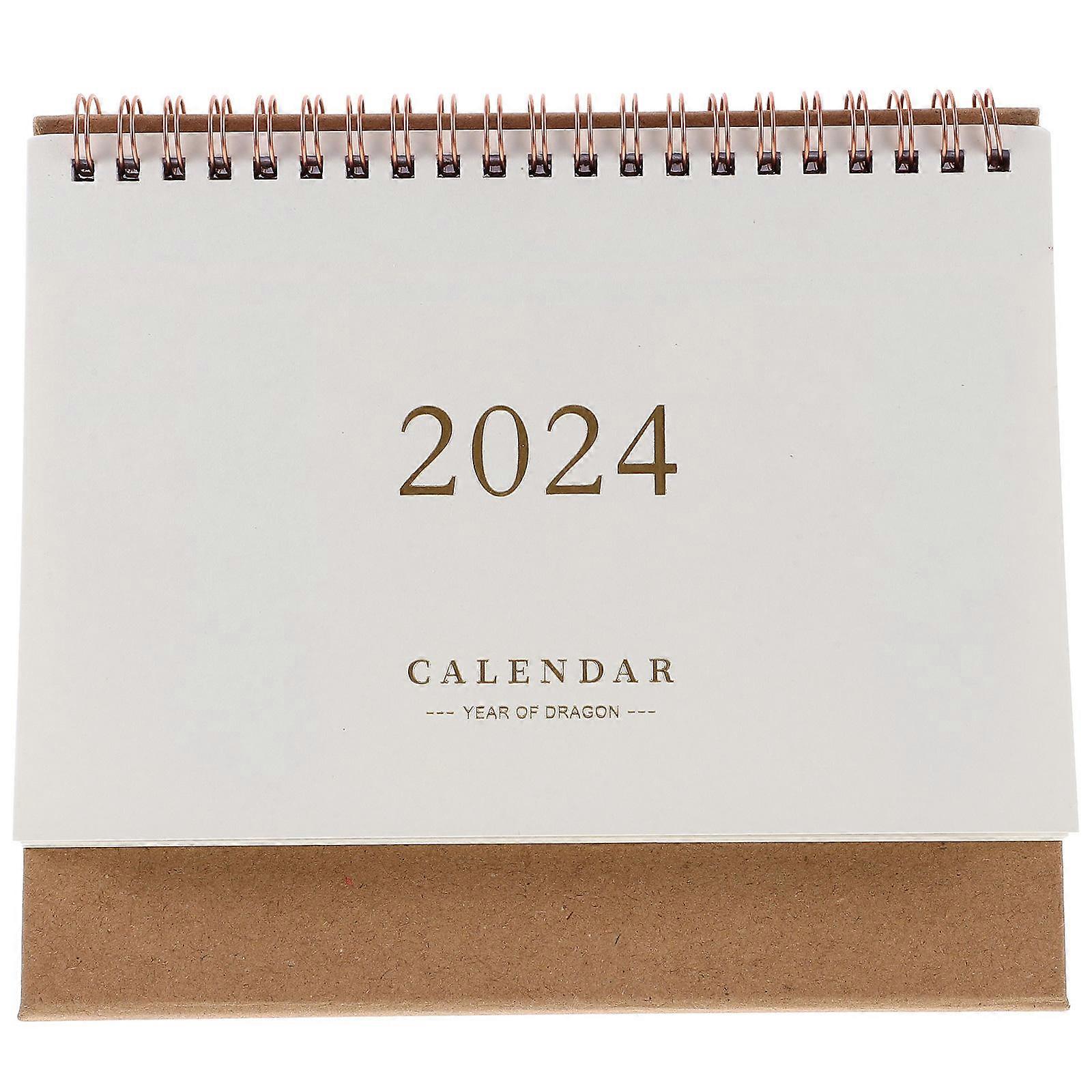 Desk Calendar 2024 Stand Up Flip Calendar Golden Time Management 1Set