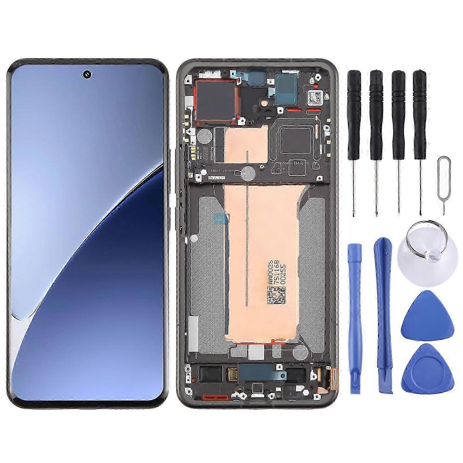 (Black) For Xiaomi 15 Pro Amoled Compatible Lcd Screen Digitizer Full Assembly With Frame
