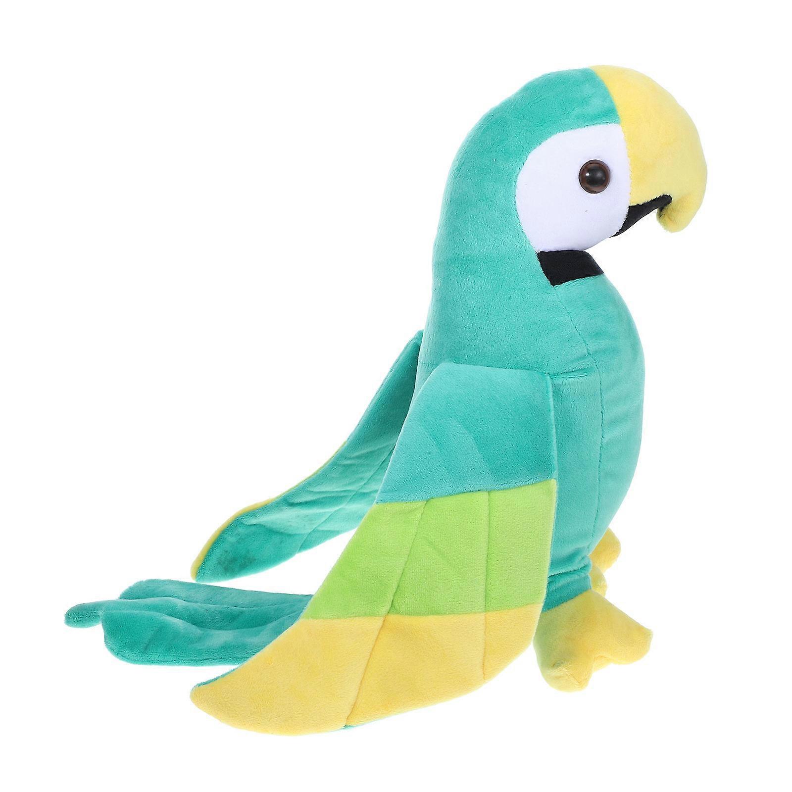 Simulation Bird Toys Stuffed Parrot Toy Plush Doll Parrot Shape Desktop Decor Green Material PP Cotton 1Pack