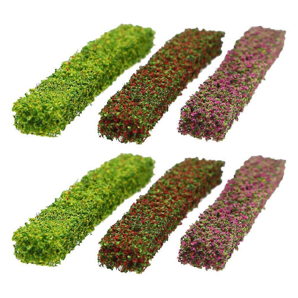6pcs Miniature Shrub Strips Artificial Plants for DIY Model Landscapes, Realistic Green Shrubs for Garden Scenery and Railway Models