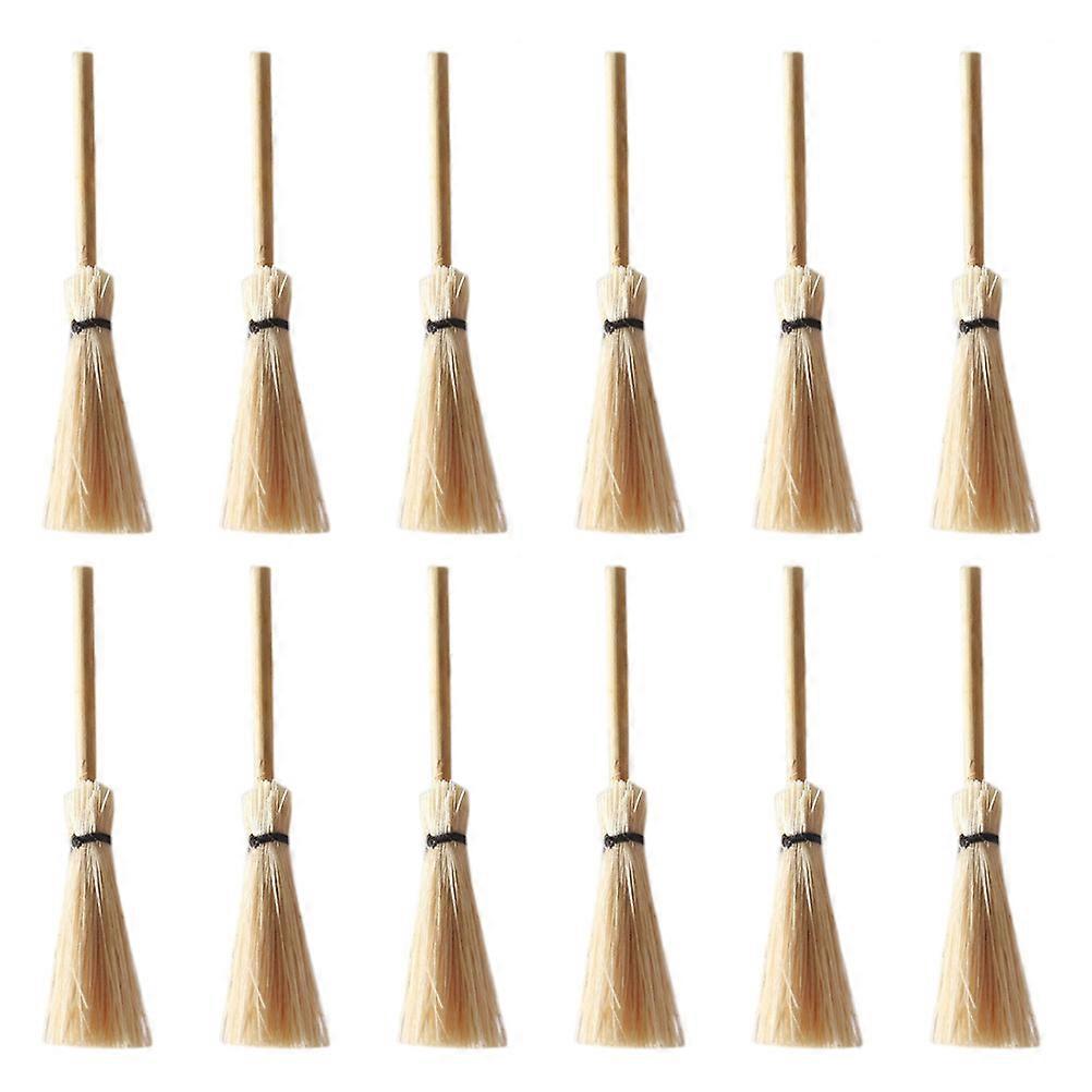 Miniature Broom Mini Broom Model Childrens Toy Diy Handicraft Synthetic Material Assorted Color 20Pcs
