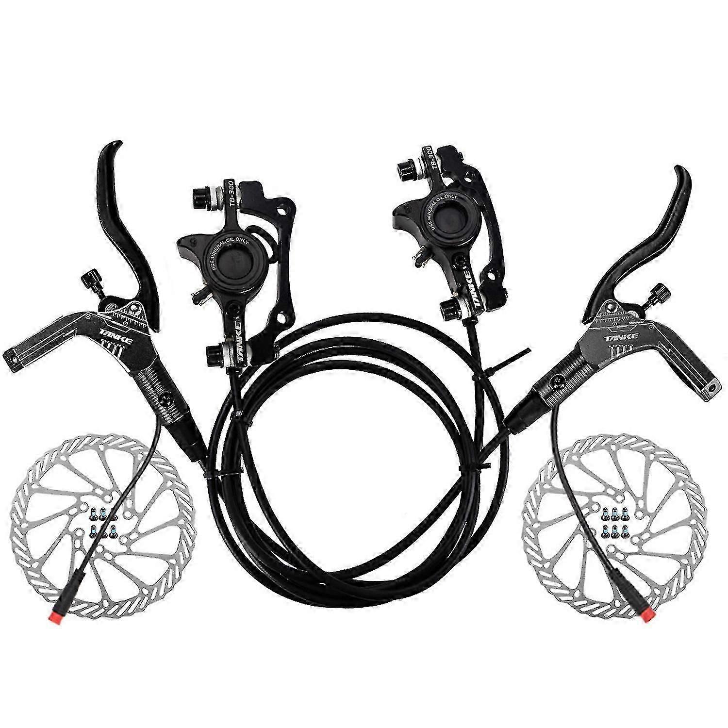E-bisiklet Hidrolik Fren Seti 160mm Rotorlu Ön ve Arka Hidrolik Disk Fren Kaliper Kolu E İçin