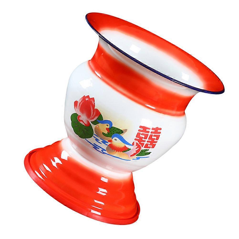 Portable Enamel Urinal Container for Adults, Lightweight Compact Design for Elders, Stylish and Convenient Bathroom Use