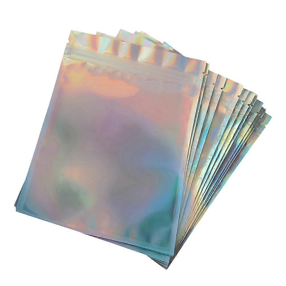 Sacs à bijoux en plastique holographiques avec fermeture éclair - 100 pochettes pour perles, cadeaux, cotillons, voyages, affichage d’affaires, mariage et Noël