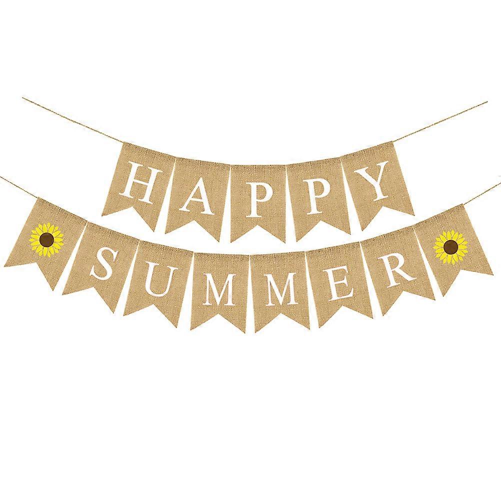 Hawaiian Bunting Banners Garland Happy Summer Letters Rope Dovetail Shape Event 1Set