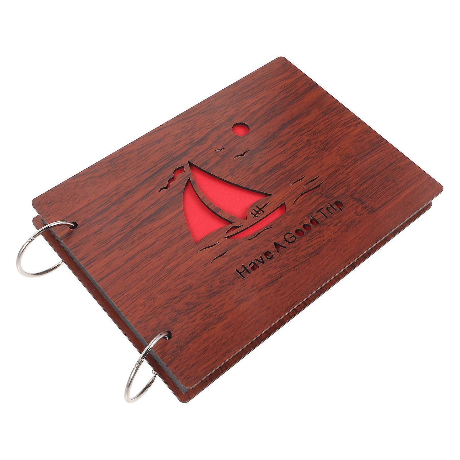 Photobook Album Diy Scrapbook Album Wooden Rustic Style For Special Occasions 8 Inches Memory Preservation 1Pcs
