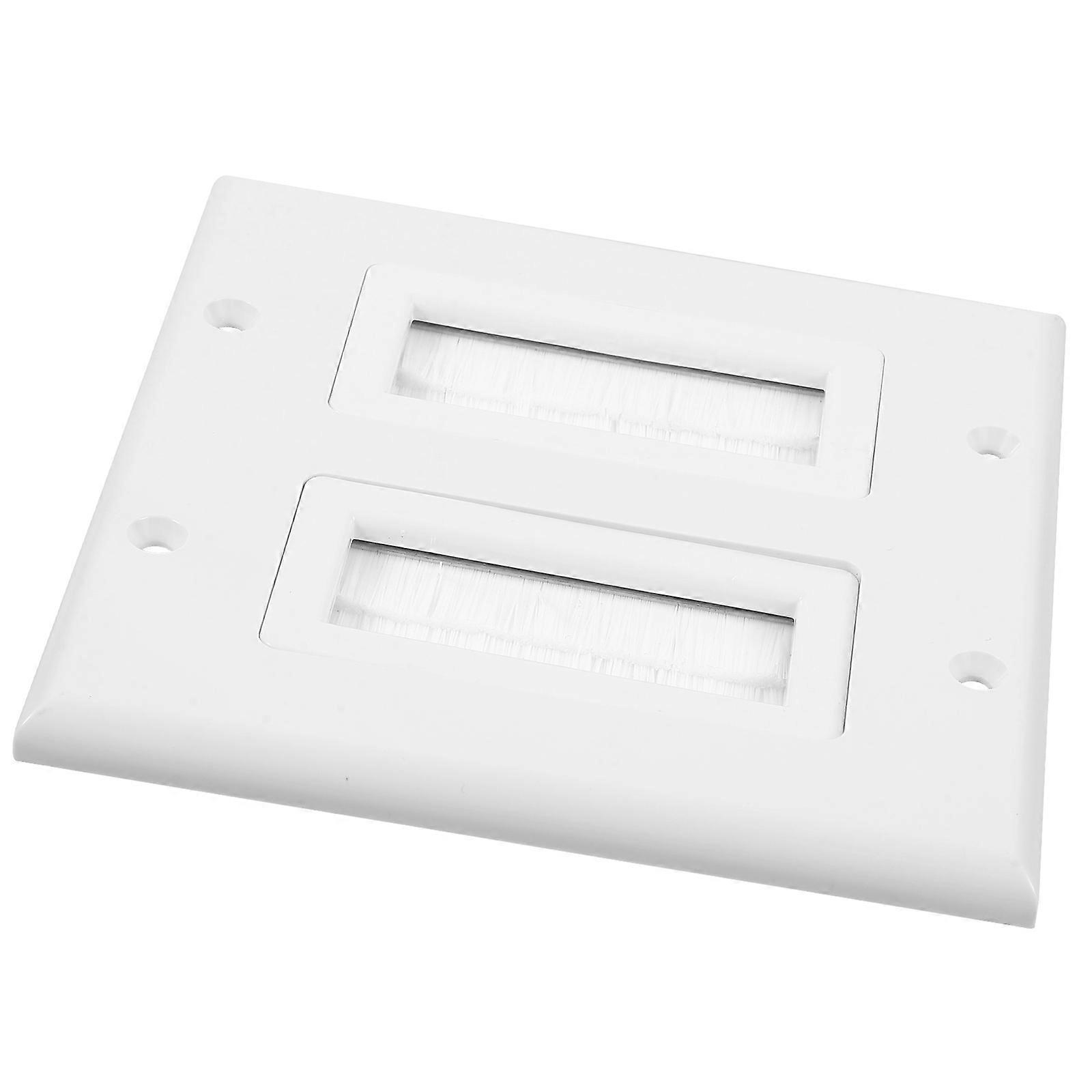 Plastic Wall Plate Dual-Port Connection Hide Cables On Wall Office Use 1Pcs