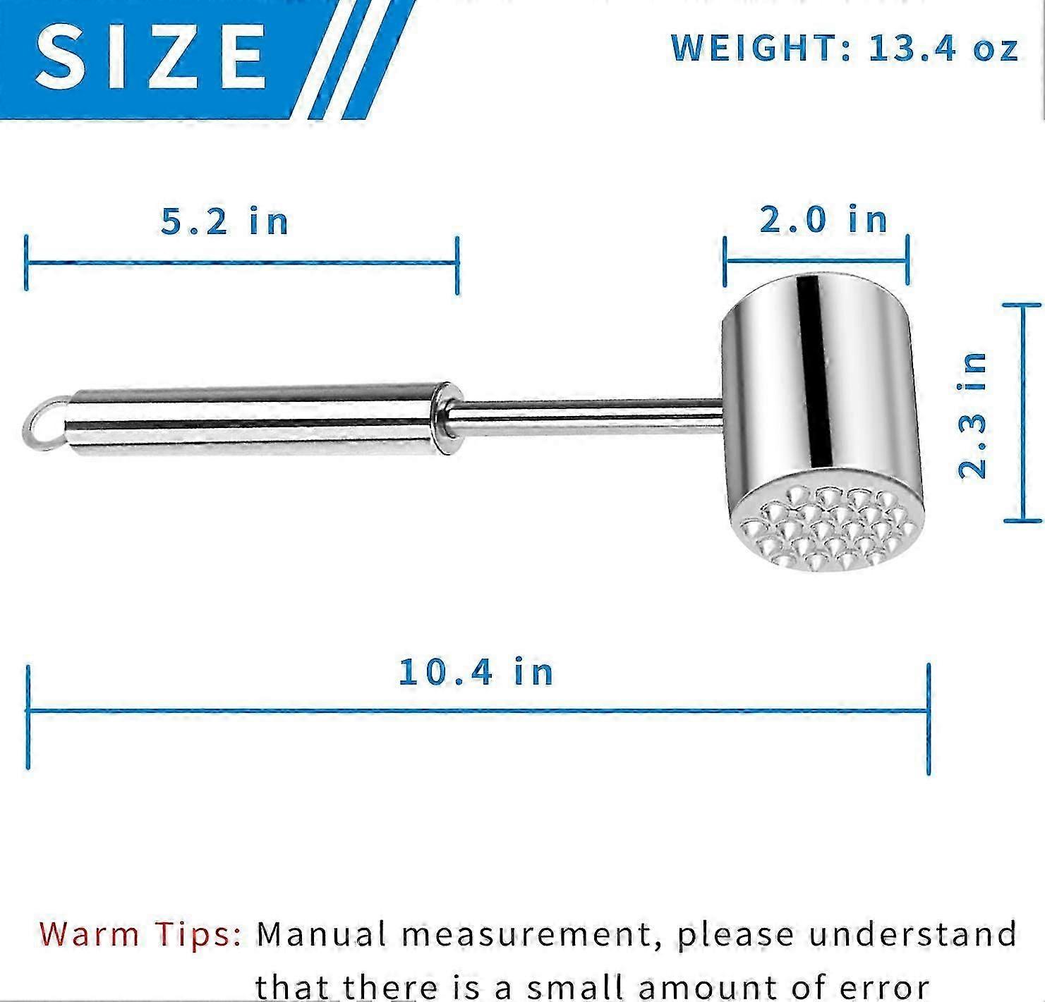 Meat Hammer - Stainless Steel Kitchen Tenderizing Tool