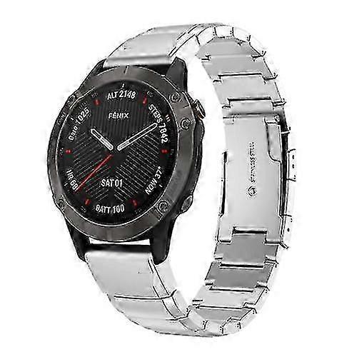 For Garmin Fenix 6x 26mm Tortoise Shell Stainless Steel Watch Band NVEU