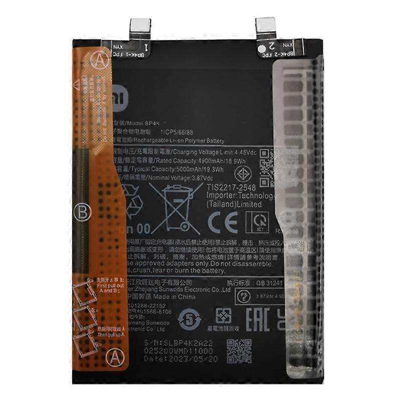 Pour Xiaomi Poco X5 Pro 5G Redmi Note 12 Pro 5G 3.85V 4900mAh Batterie Li-Polymère rechargeable Assembler
