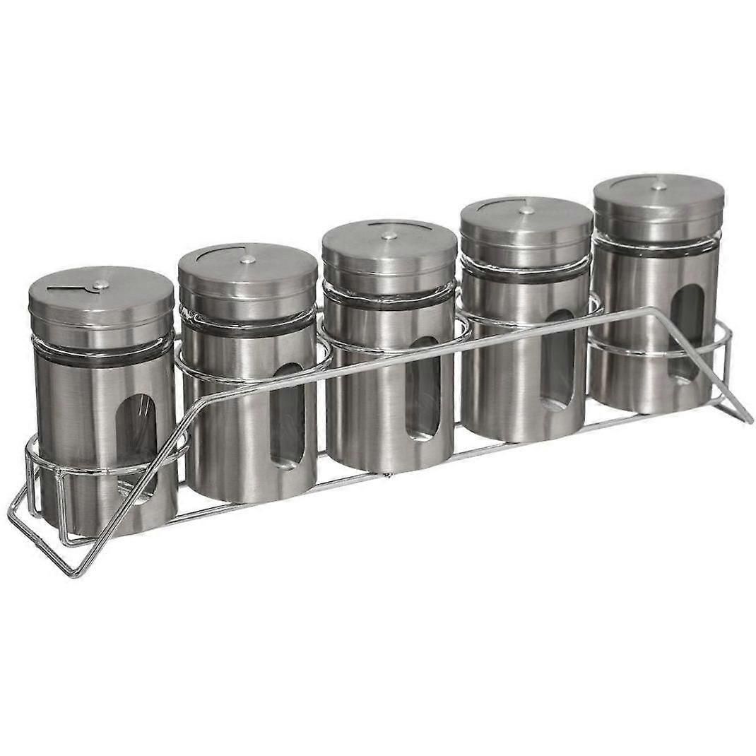 Stainless steel spices - 5 jars multicolor