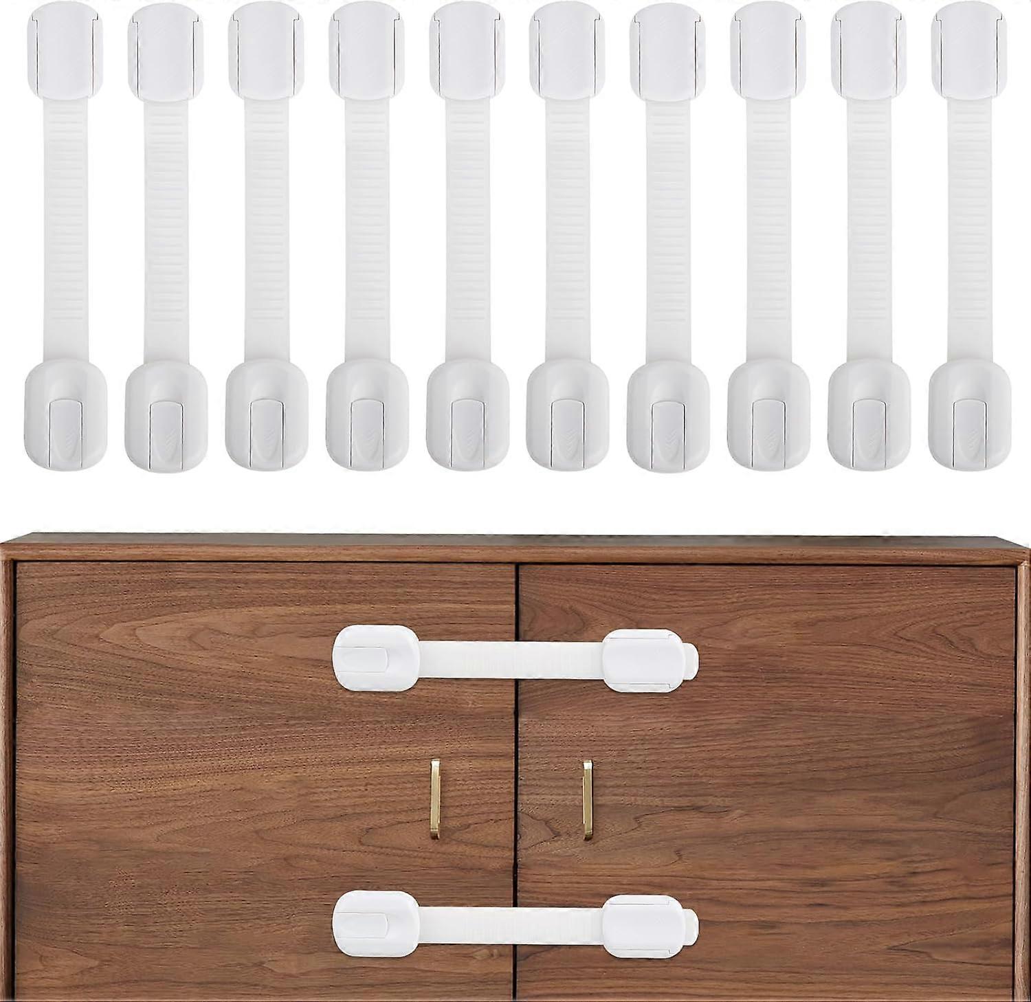 Childproof Cabinet Locks, Pack of 10, White