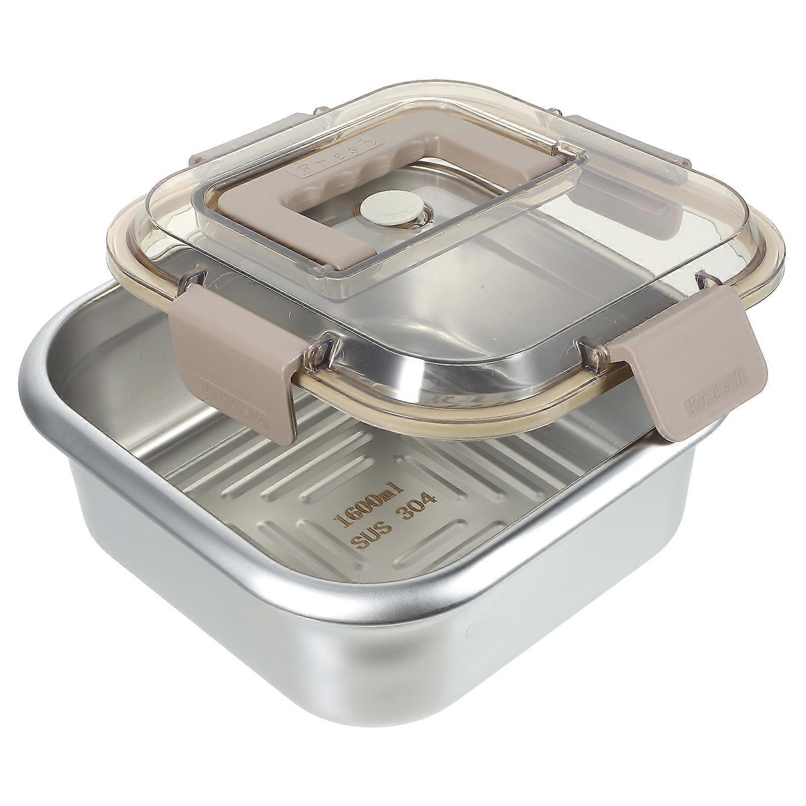 Freezer Food Storage Containers Refrigerator Organizer Food Container Assorted Color 20.00X20.00X9.00CM Stainless Steel Kitchen Use 1Set