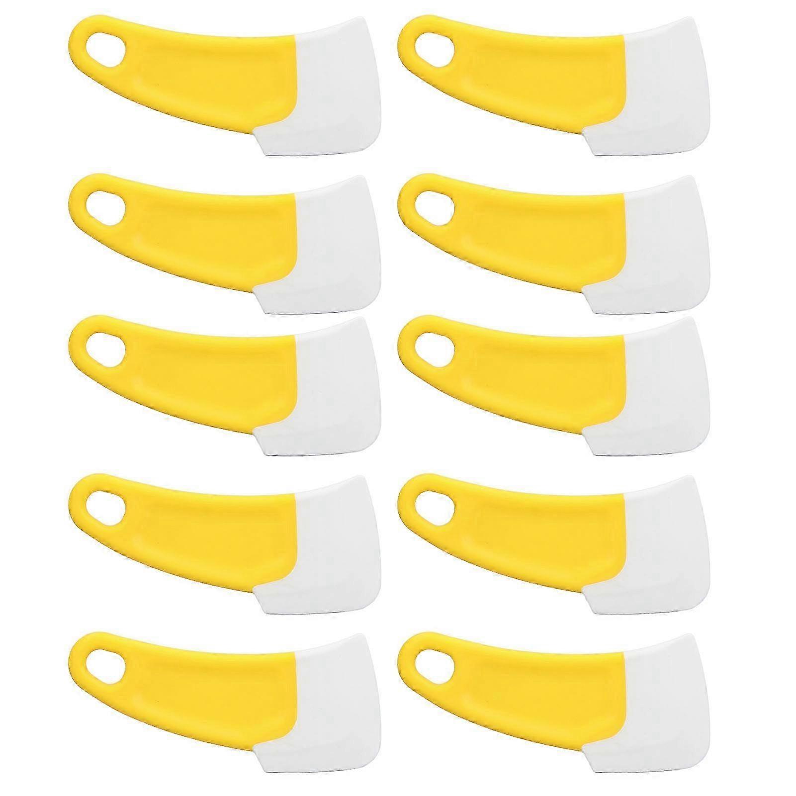 10 Pcs Flexible Silicone Spatula with Hook Hole Design and PP Handle for Cooking and Baking Yellow
