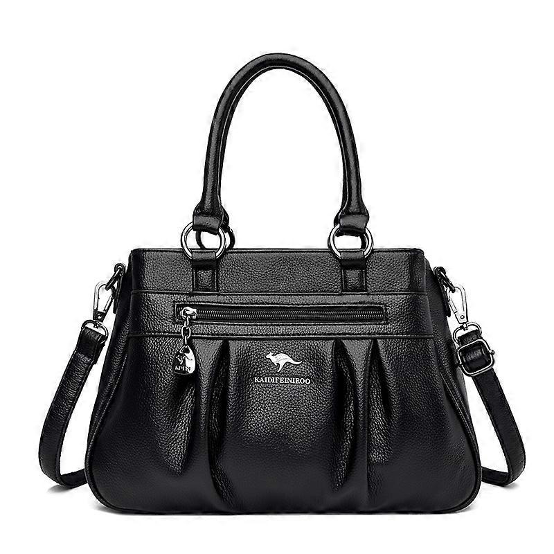 Ladies' crossbody bag, with multiple compartments and large capacity, PU material with wrinkled design
