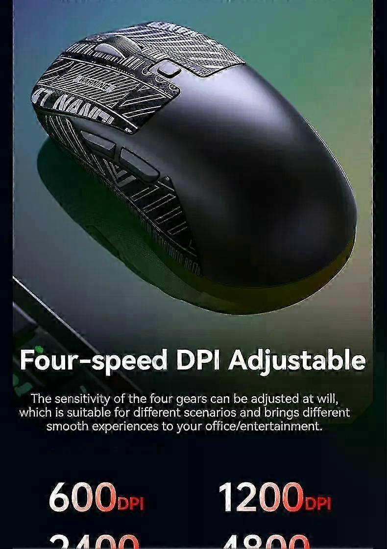 Wireless Tri-Mode Connection Mouse, Lightweight Gaming Chip, 10000DPI, 400mA Ergonomic Design, Macro Gaming for Desktop