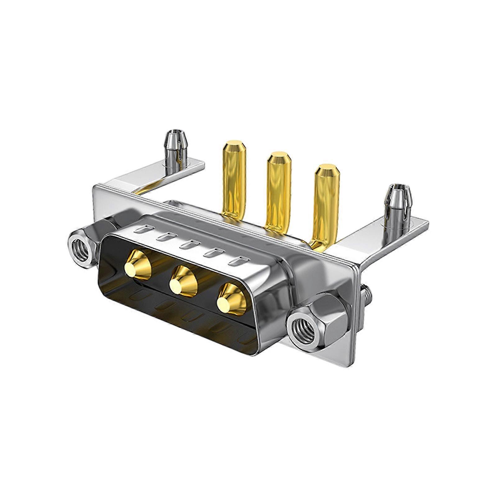 40A High Current 3W3 Bent Pin Solder Board Connector With Gold Plated Coppered Contacts And Plated Durability