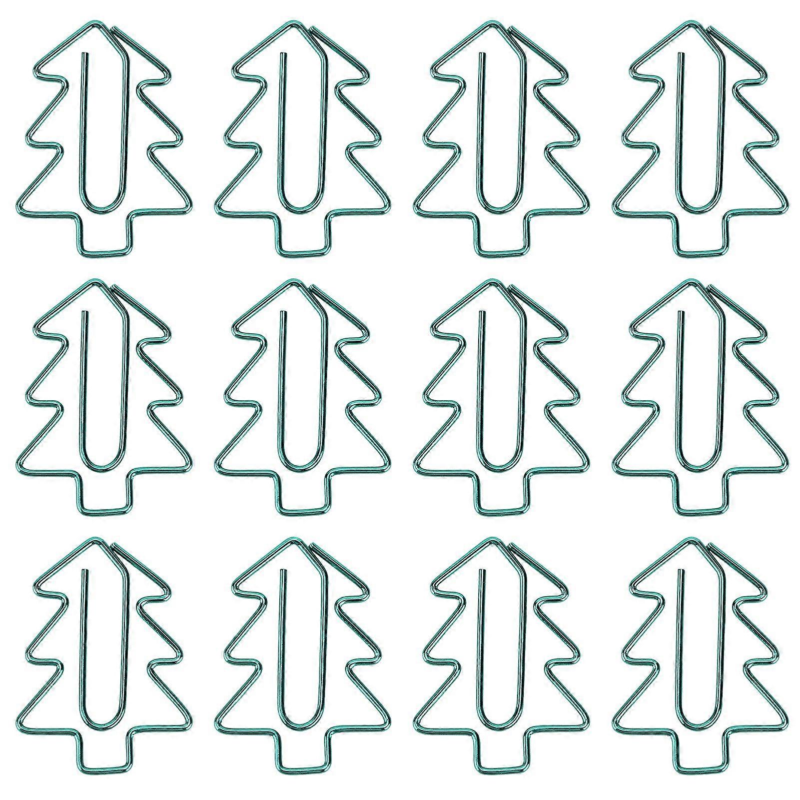 2025年最新モデル12ペーパークリップミニかわいいクリスマスツリーファイルクリップ