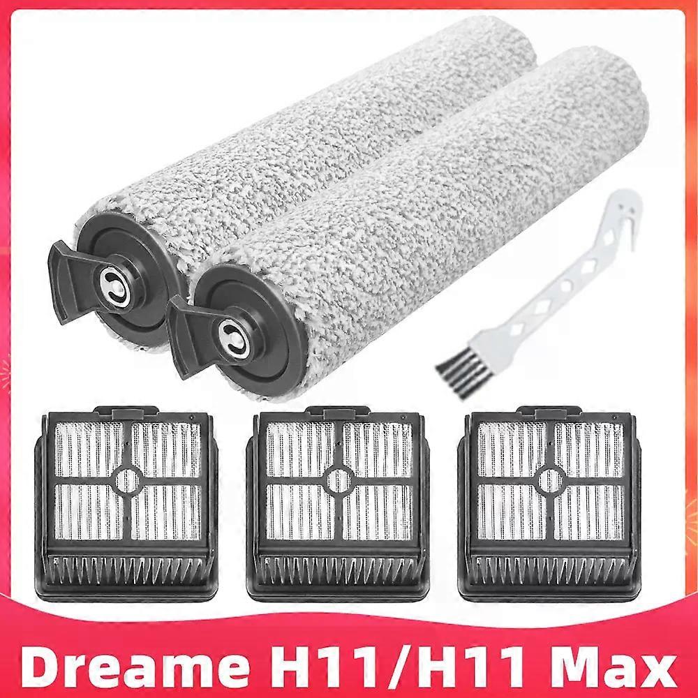 Fit For ( Dreame H11 / H11 Max / H12 Core ) Roller Soft Brush Hepa Filter Vacuum Cleaner Spare Part Accessory Replacement