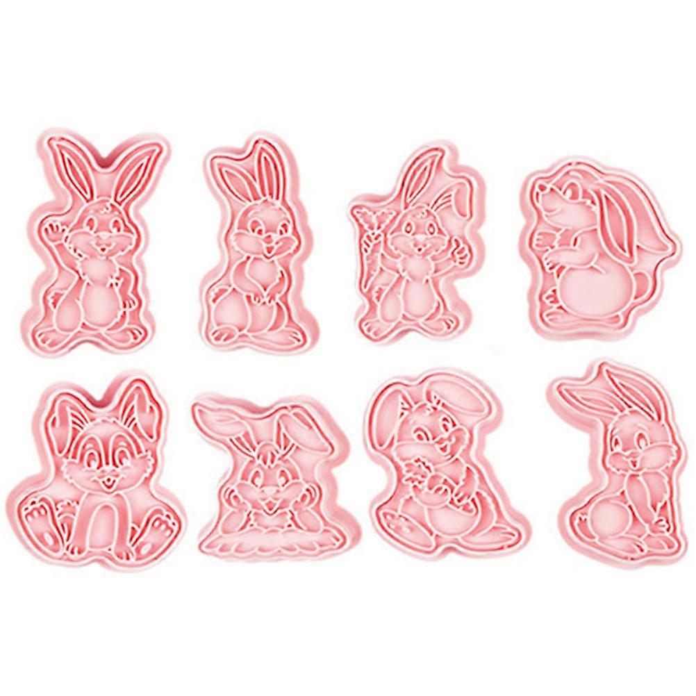 8PCS Bunny Cookie Molds   Reusable Easter Baking Stamps for Cookies, Chocolates & Candies   Easy to Clean & Creative Baking Tool