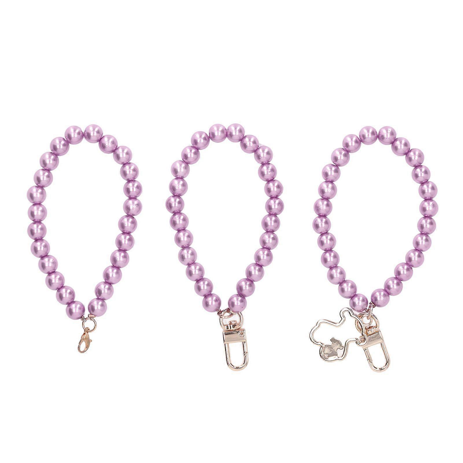 2025 Latest Model  3Pcs Pearl Key Chain 10mm Various Styles High Gloss