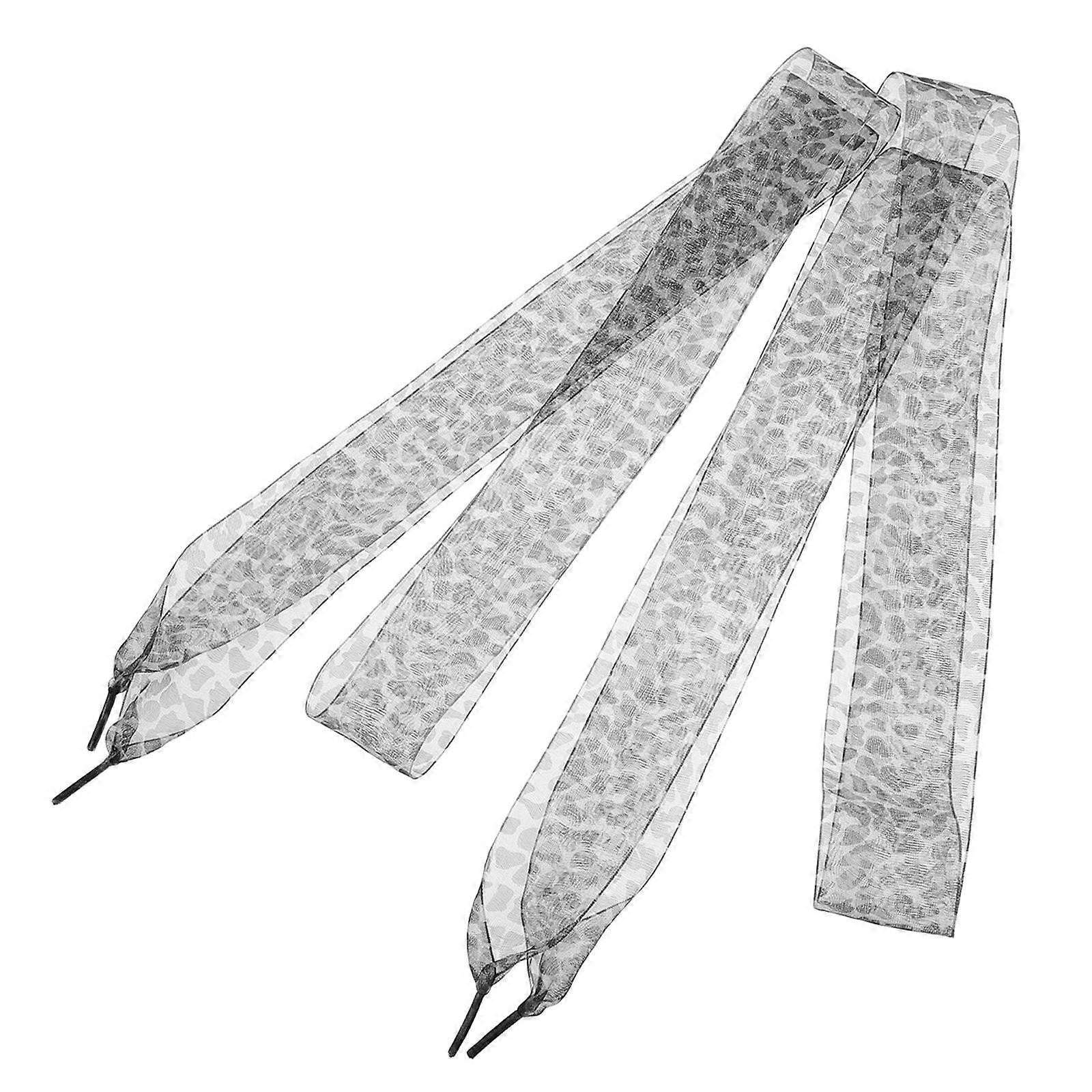 Leopard Print Flat Shoelaces for Women Stylish Wide Ribbon Laces for Sneakers, Boots, Trainers Elegant Design for Daily Wear, Parties, and