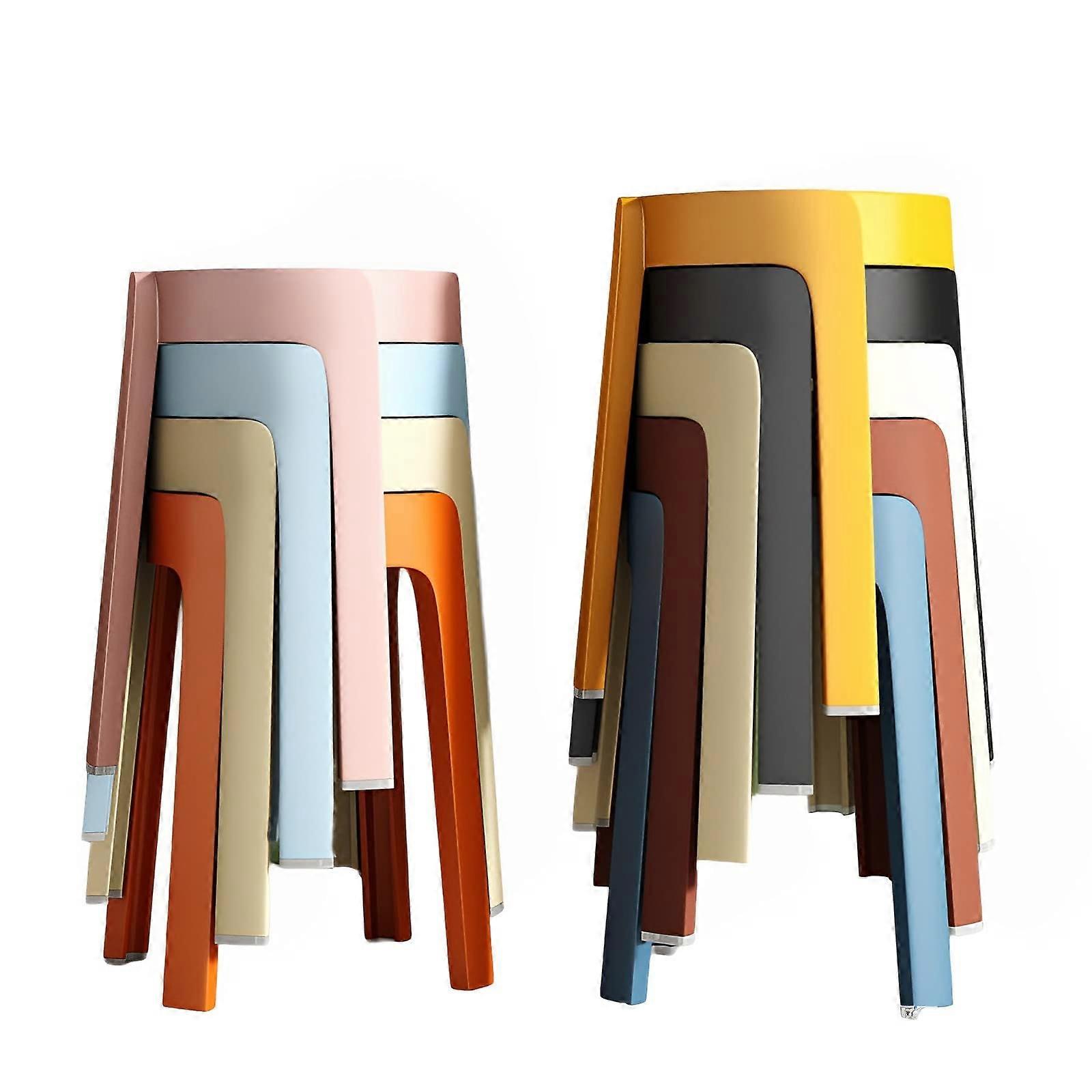 Modern Design Stackable Plastic Stool Set of 4 with AntiSlip Foot Pads