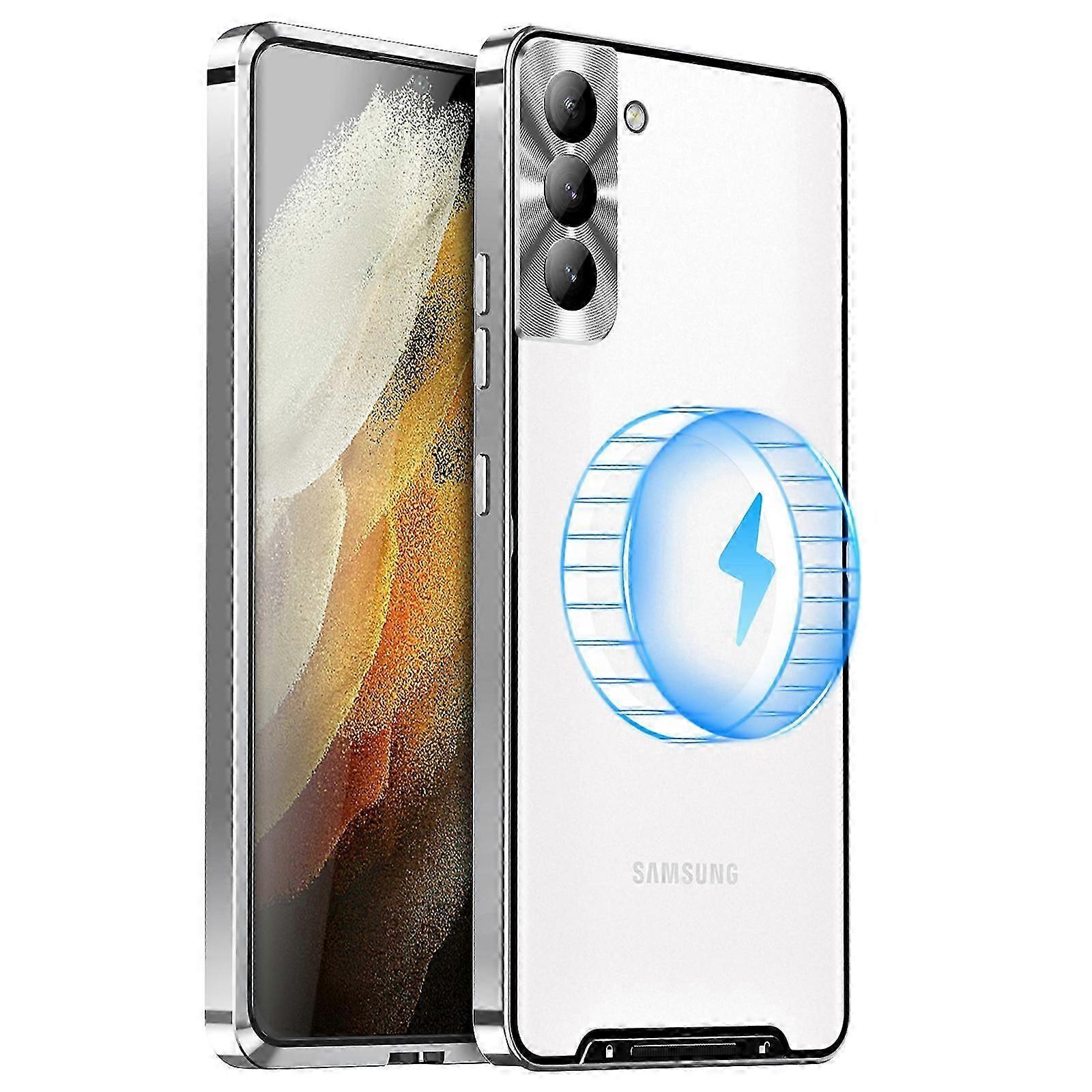 Magnetic Case Compatible with Samsung Galaxy S23FE, Metal Frame Compatible with MagSafe Slim Shockproof Cover