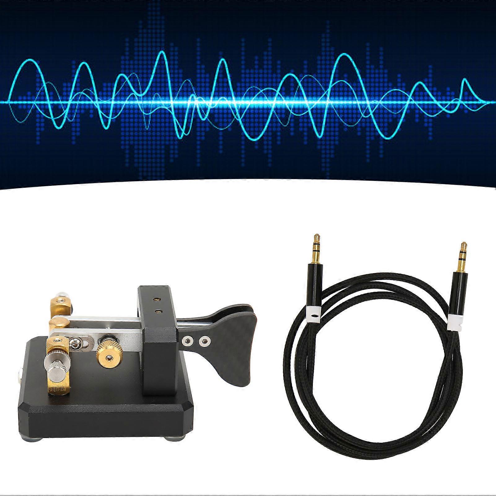 Morse Code Key Double Paddle Automatic Shortwave Portable CW Morse Telegraph Key for Camping Indoor Black