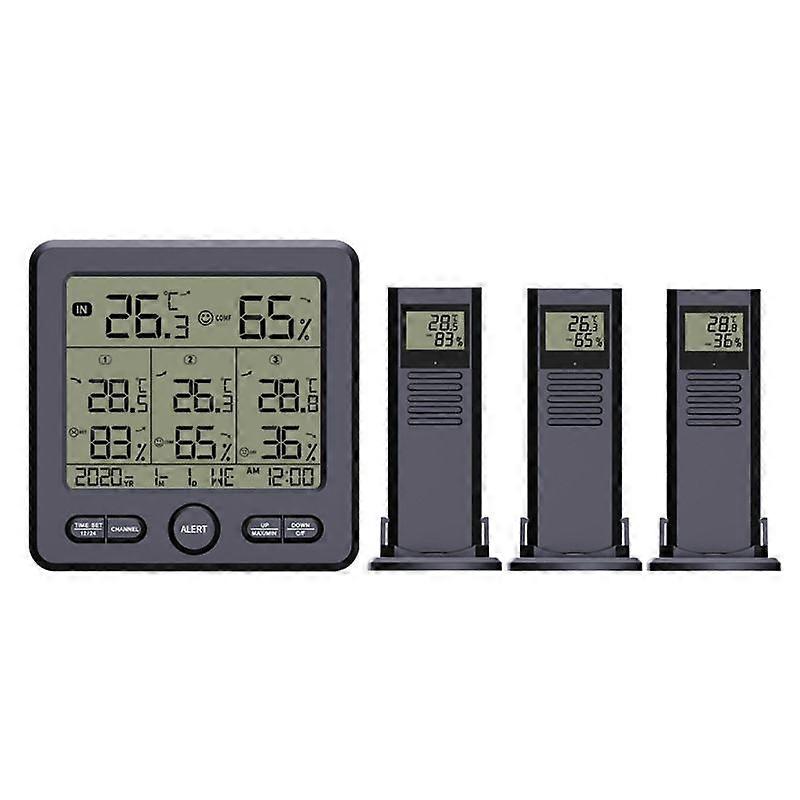 New one to three high-precision color alarm multifunctional electronic digital display indoor and outdoor temperature and humidity meter
