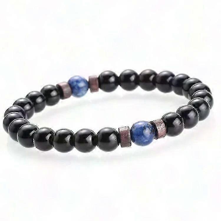 ムーンストーンと溶岩石のメンズビーズブレスレット - エッセンシャルオイル用の調整可能なディフューザー