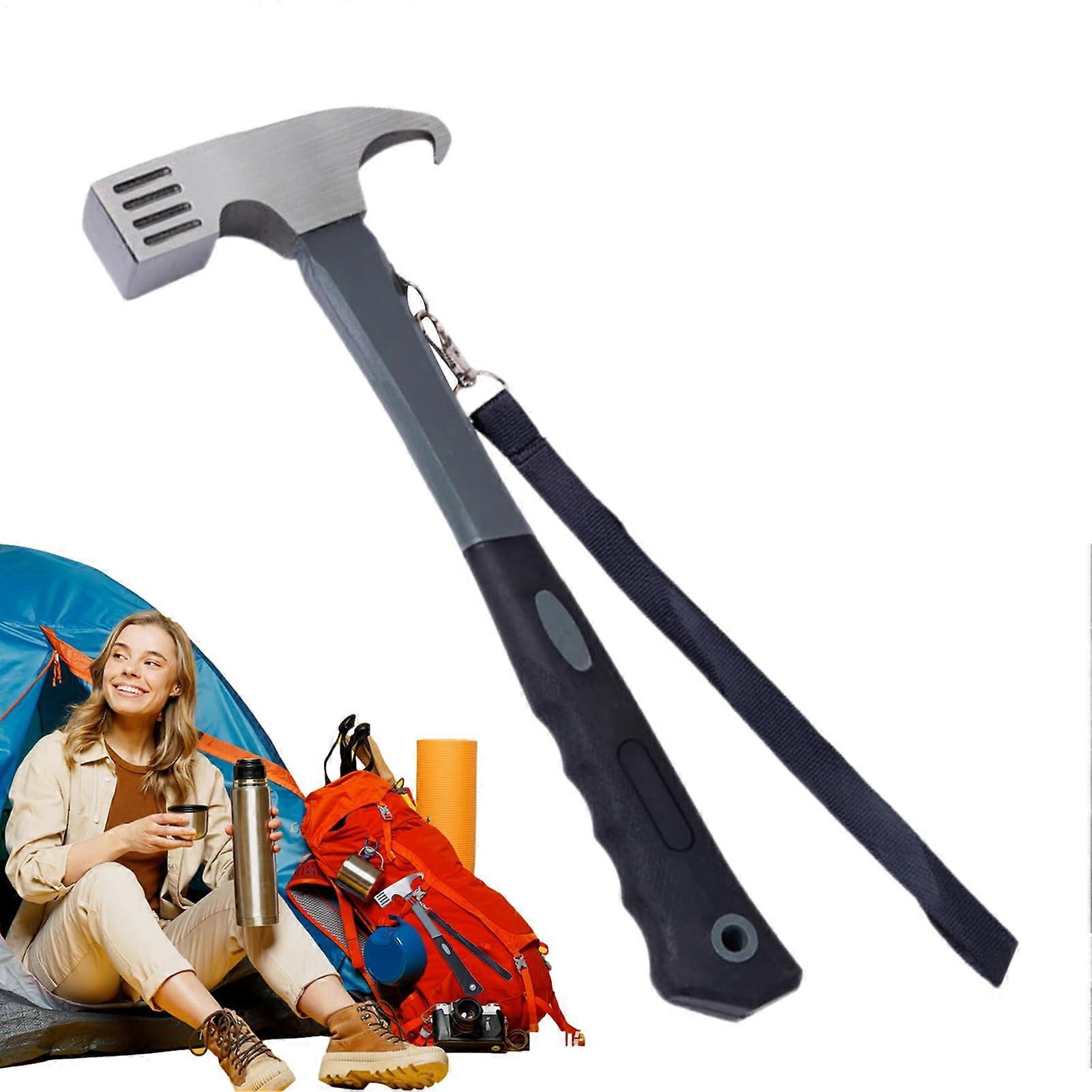 Camping Hammer with Ergonomic Handle Multifunctional Tool for Outdoor Adventures
