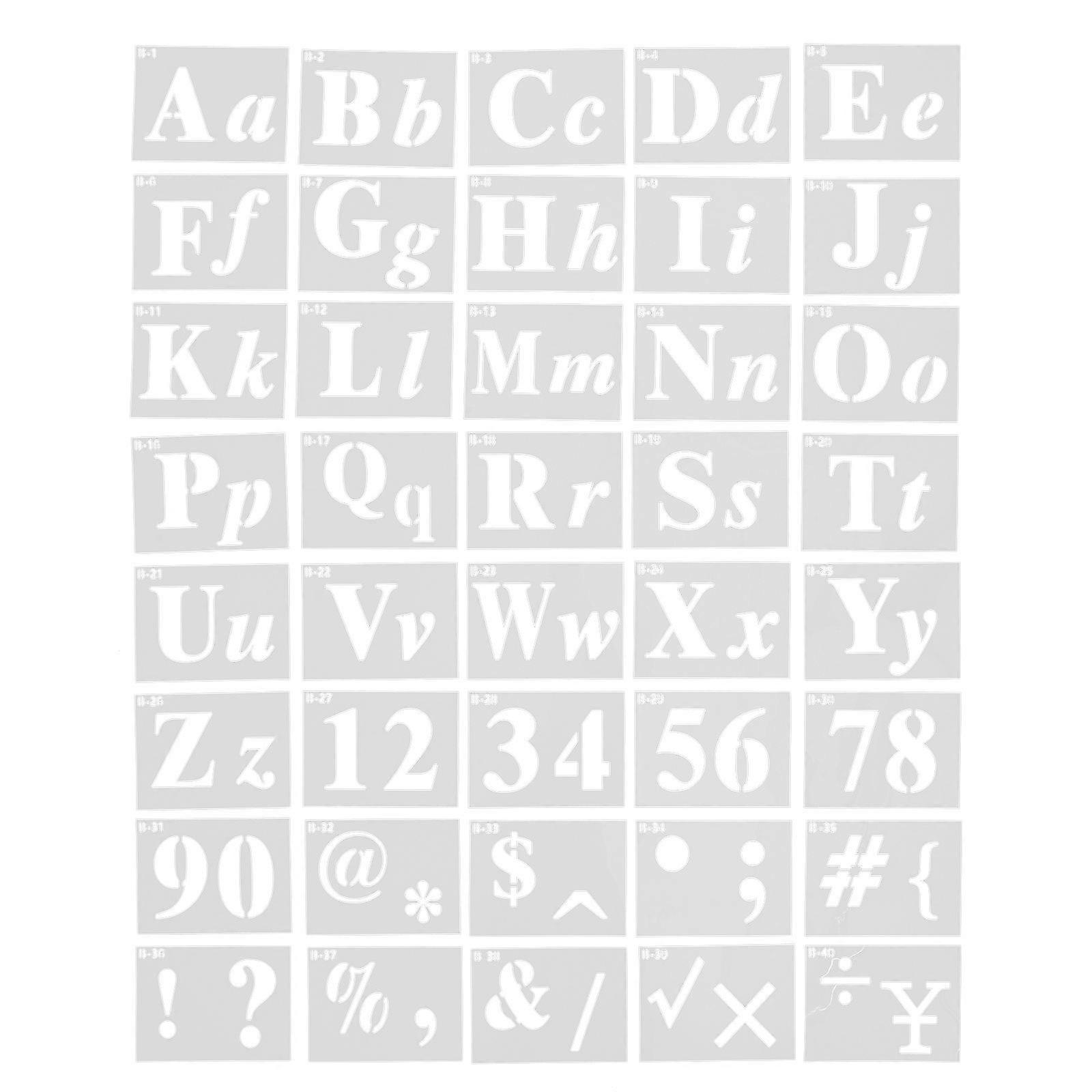 40PCS Letter & Number Stencils – Reusable Hollow Templates for Painting, Crafting & DIY Projects on Wood, Walls & More – Versatile & Fashionable