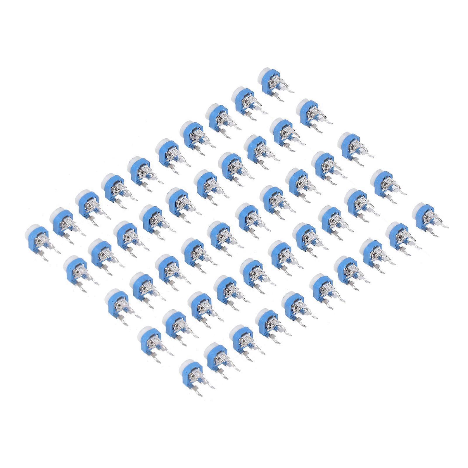 100 Pcs Variable Resistor 10 Values 500R To 1M RM065 Blue White Trimmer Potentiometer Assortment Kit 