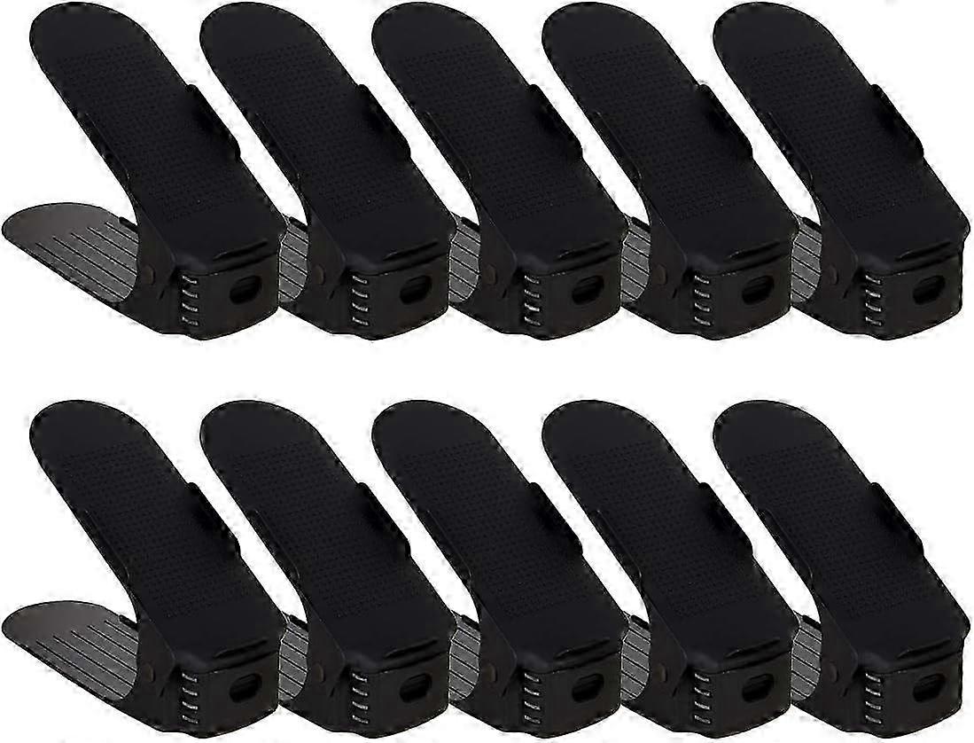 Adjustable Double Layer Shoe Storage Rack - Thickened Integrated Plastic Shoe Organizer for Efficient Closet Space Management