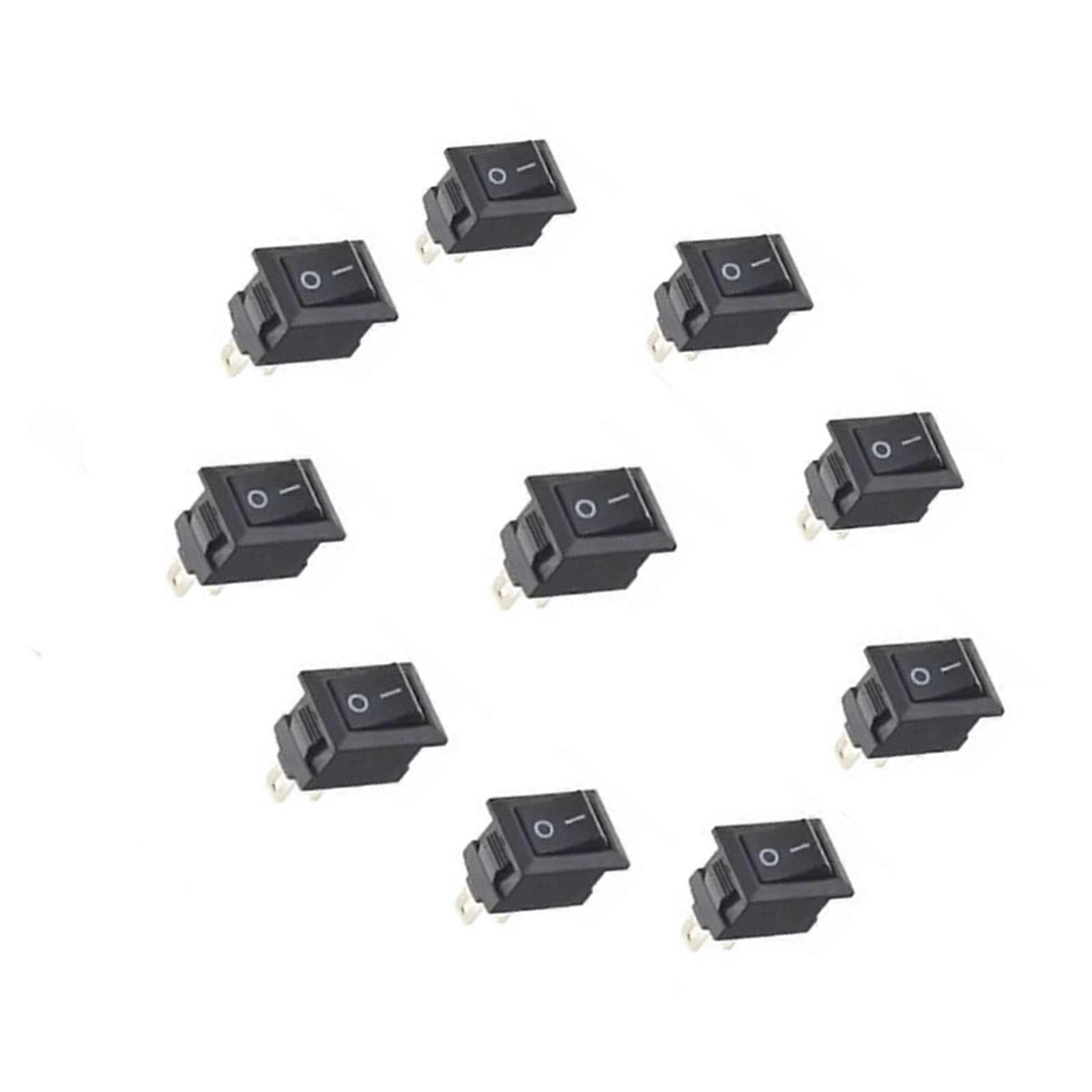 10Pcs 2Pins Electrical Power Boat Shape SPST ON-OFF Rocker Switches Toggle Switches 250V 3A 2 Position Multicolor