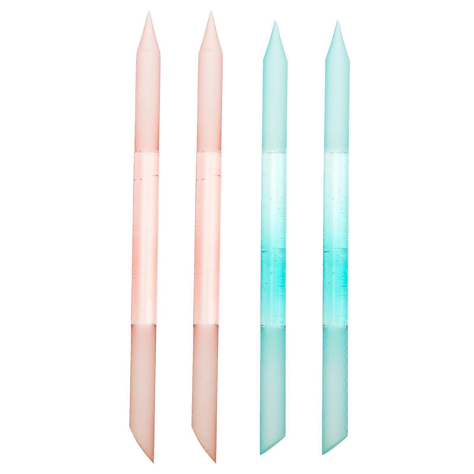 Nail Buffing Block For Natural Nails Glass Pedicure File Manicuring Pink False Nail Tip Grooming 4Pcs